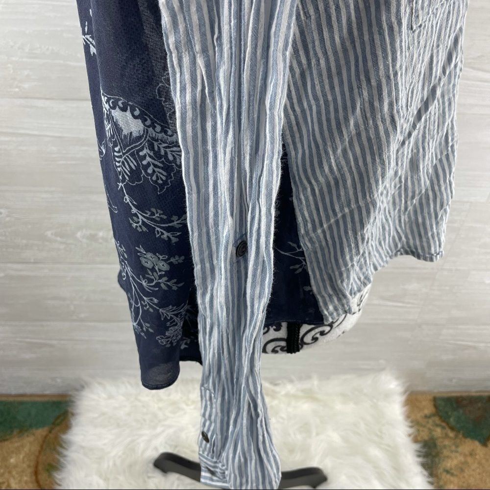 Free People Striped Multiprint Button Down Top - Picture 4 of 9